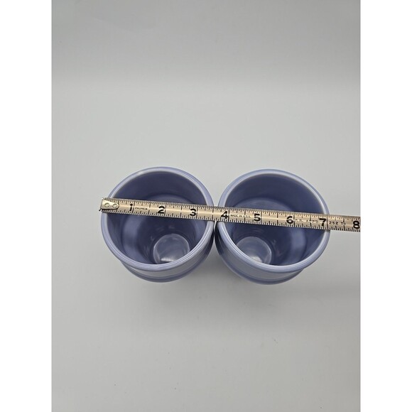 The Monkey and the Peddler Stoneware Ice Cream Cone Cups set of 2 Blue Dishes - Picture 7 of 8